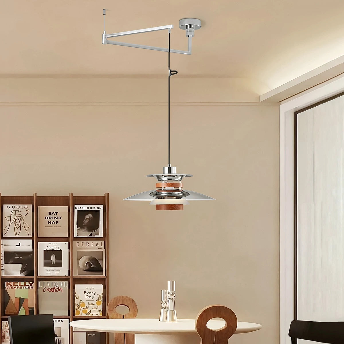 Hanglamp Scandinavisch met Gelaagde Kap en Verstelbare Hoogte