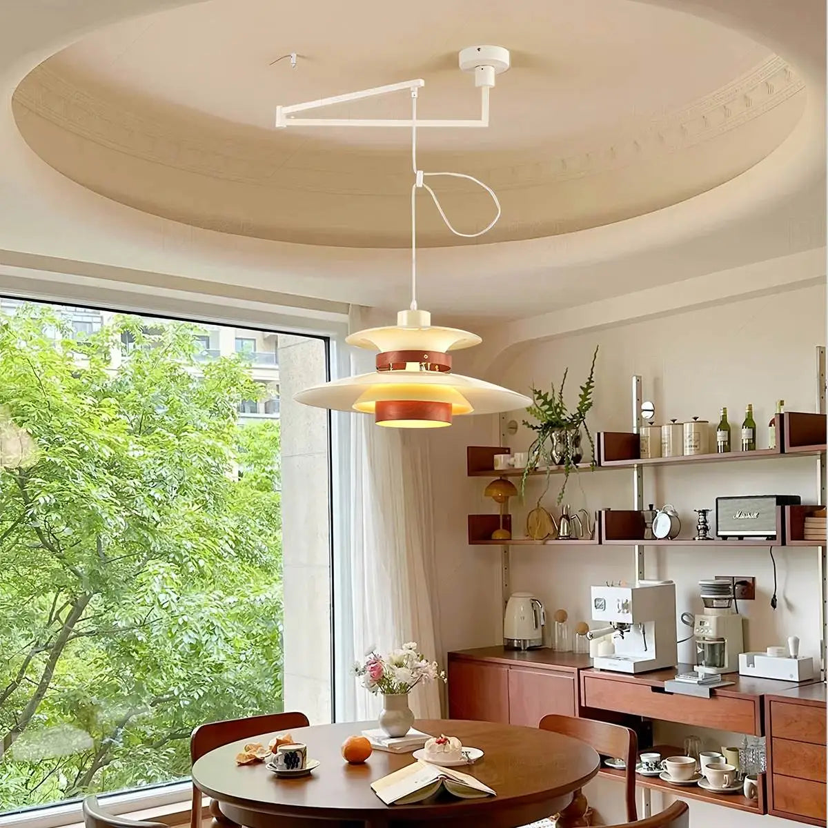 Hanglamp Scandinavisch met Gelaagde Kap en Verstelbare Hoogte