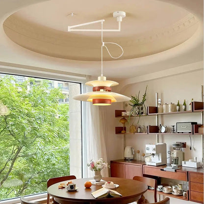 Hanglamp Scandinavisch met Gelaagde Kap en Verstelbare Hoogte