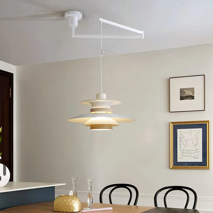 Hanglamp Scandinavisch met Gelaagde Kap en Verstelbare Hoogte