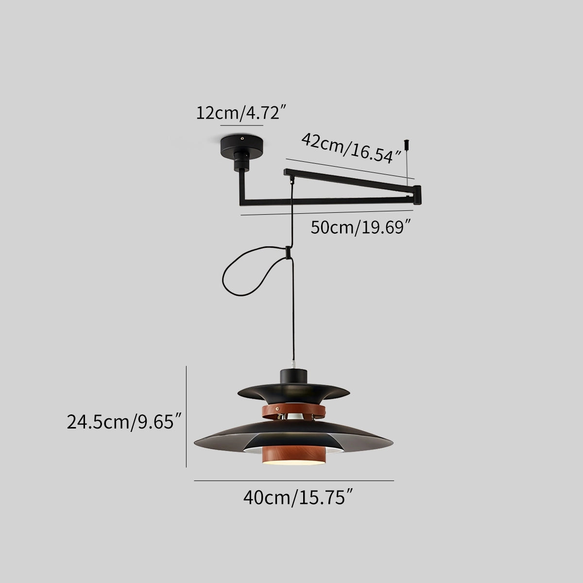Hanglamp Scandinavisch met Gelaagde Kap en Verstelbare Hoogte