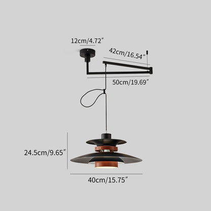 Hanglamp Scandinavisch met Gelaagde Kap en Verstelbare Hoogte