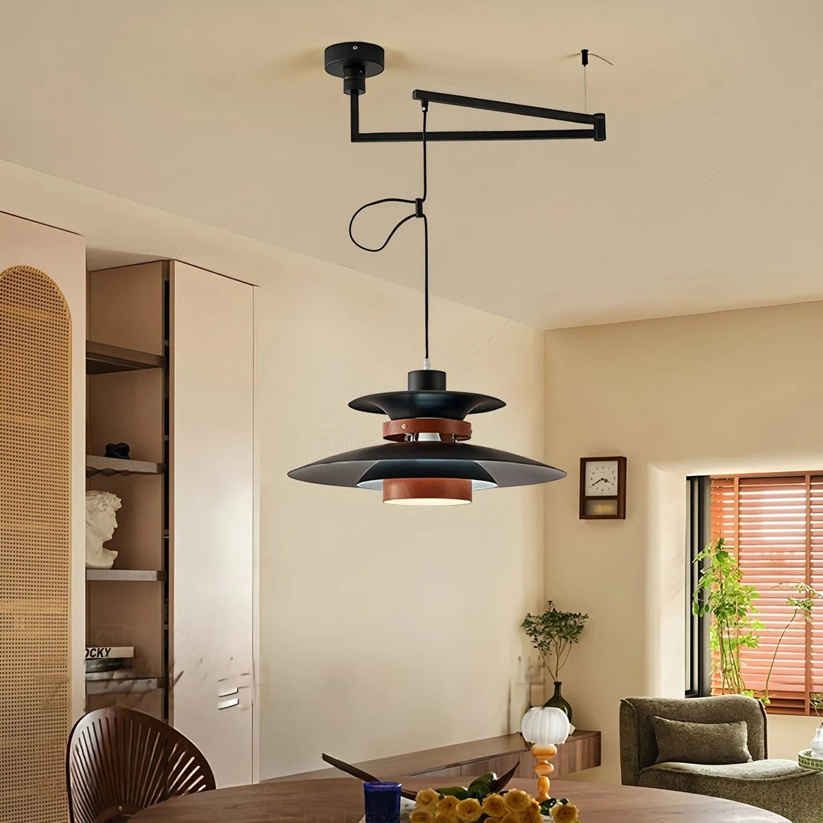 Hanglamp Scandinavisch met Gelaagde Kap en Verstelbare Hoogte