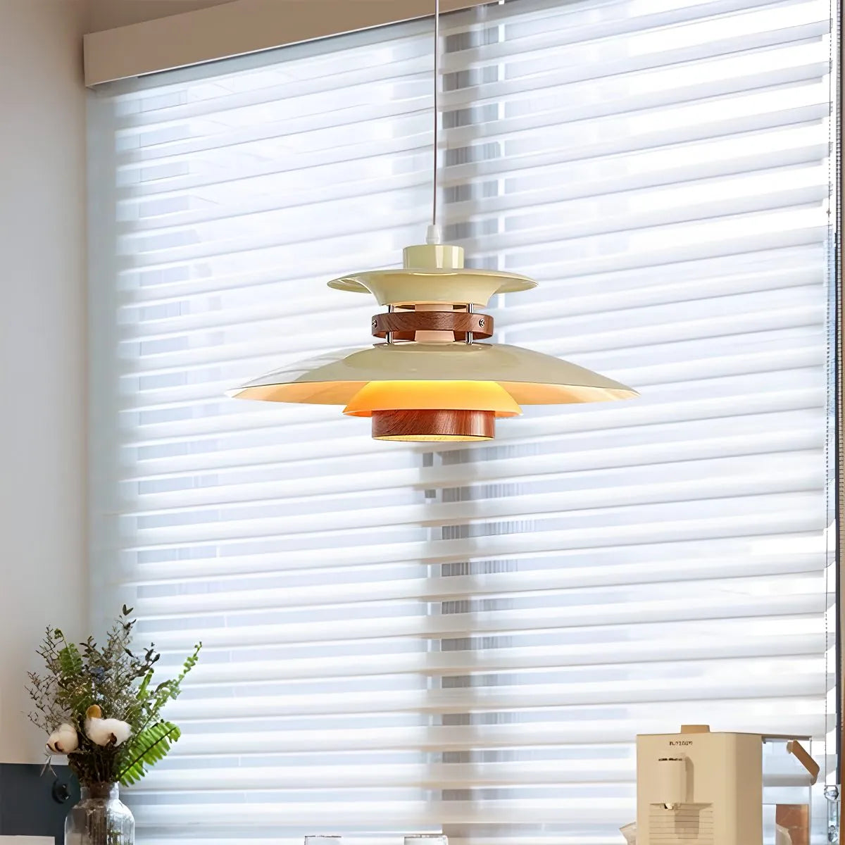 Hanglamp Scandinavisch met Gelaagde Kap en Verstelbare Hoogte