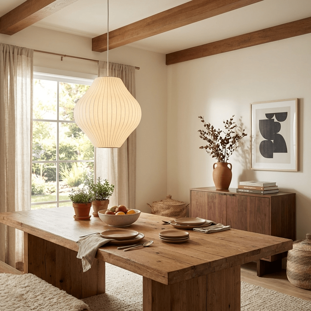 Hanglamp Scandinavisch met Geometrisch Draadframe en Zijden Kap