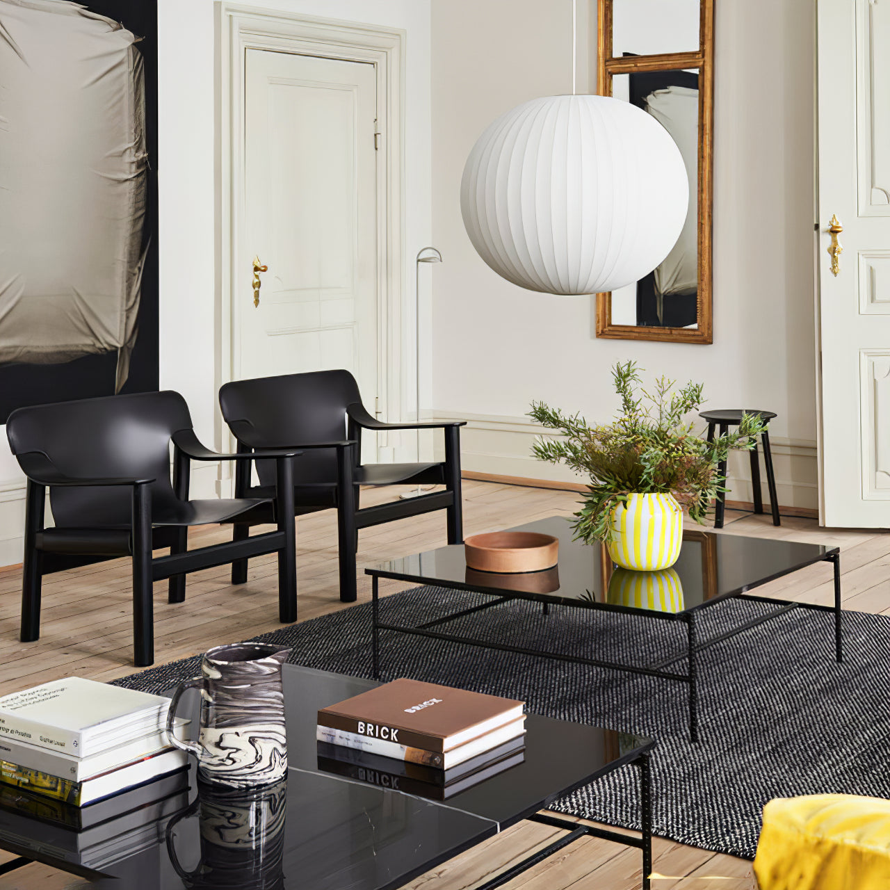 Hanglamp Scandinavisch met Geometrisch Draadframe en Zijden Kap