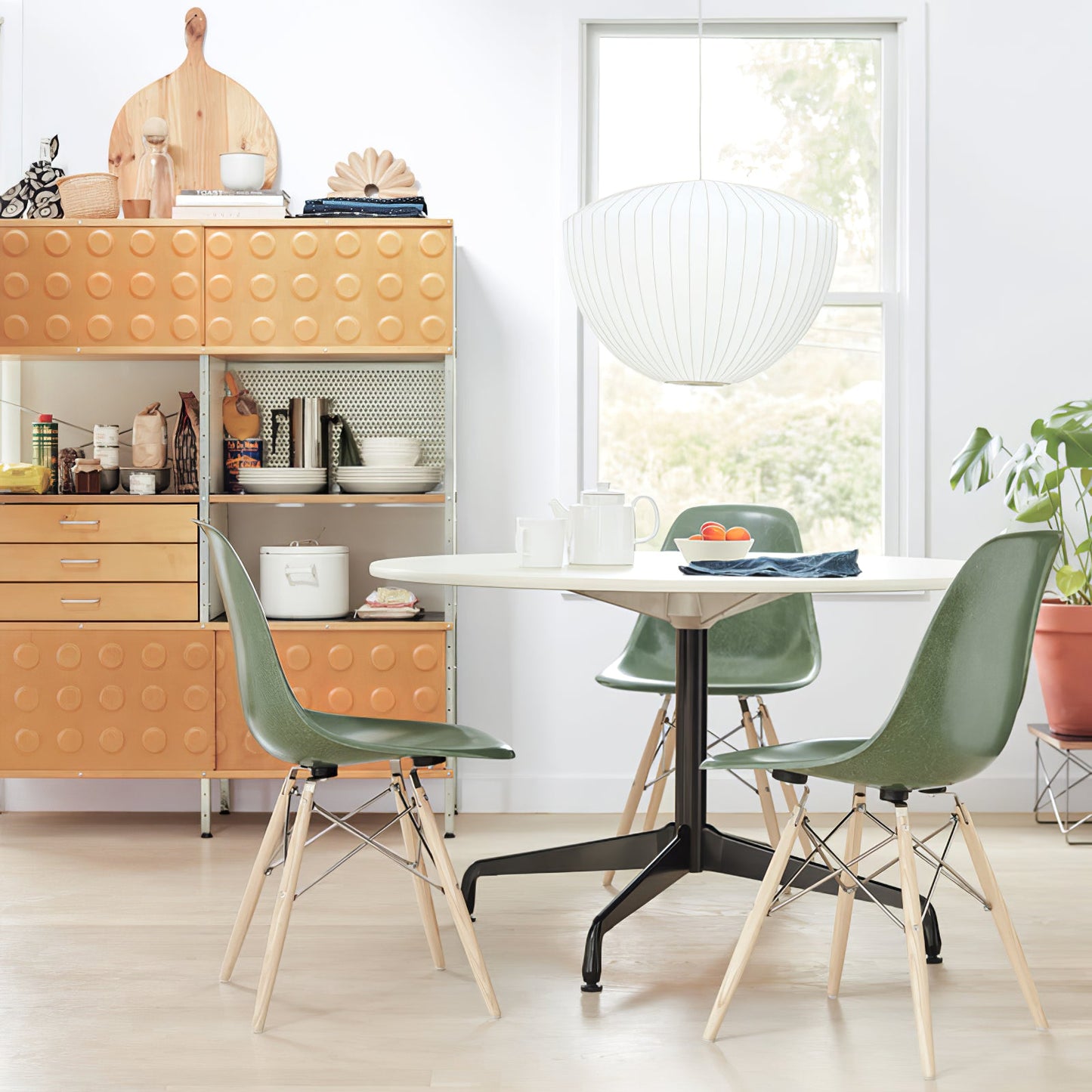 Hanglamp Scandinavisch met Geometrisch Draadframe en Zijden Kap