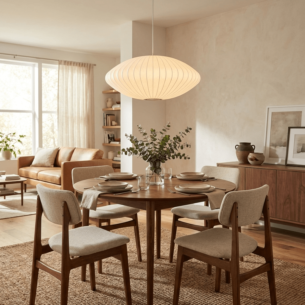 Hanglamp Scandinavisch met Geometrisch Draadframe en Zijden Kap