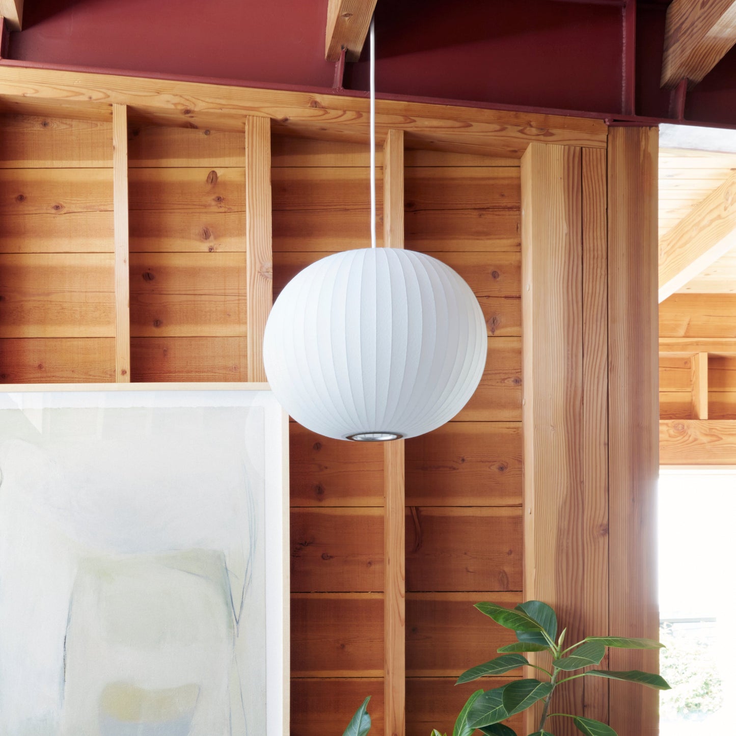 Hanglamp Scandinavisch met Geometrisch Draadframe en Zijden Kap