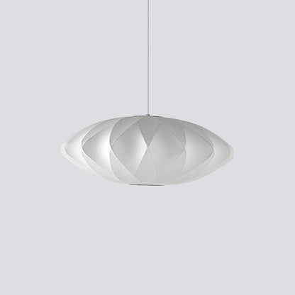 Hanglamp Scandinavisch met Geometrisch Draadframe en Zijden Kap