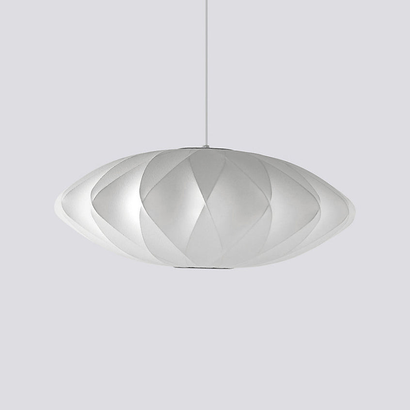 Hanglamp Scandinavisch met Geometrisch Draadframe en Zijden Kap