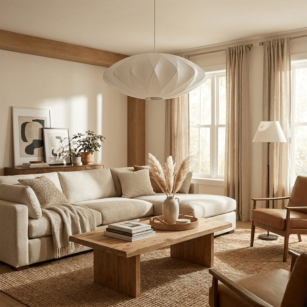 Hanglamp Scandinavisch met Geometrisch Draadframe en Zijden Kap