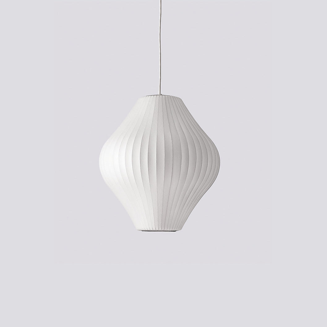Hanglamp Scandinavisch met Geometrisch Draadframe en Zijden Kap