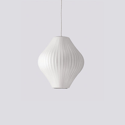 Hanglamp Scandinavisch met Geometrisch Draadframe en Zijden Kap