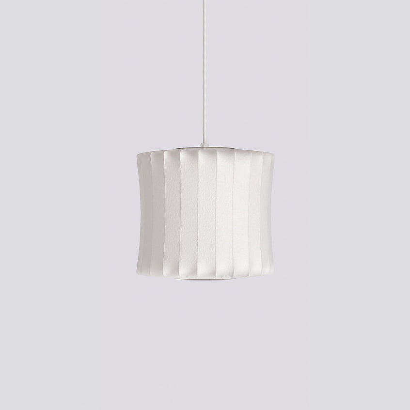 Hanglamp Scandinavisch met Geometrisch Draadframe en Zijden Kap