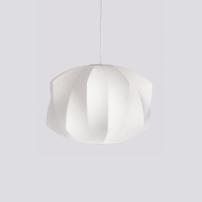 Hanglamp Scandinavisch met Geometrisch Draadframe en Zijden Kap