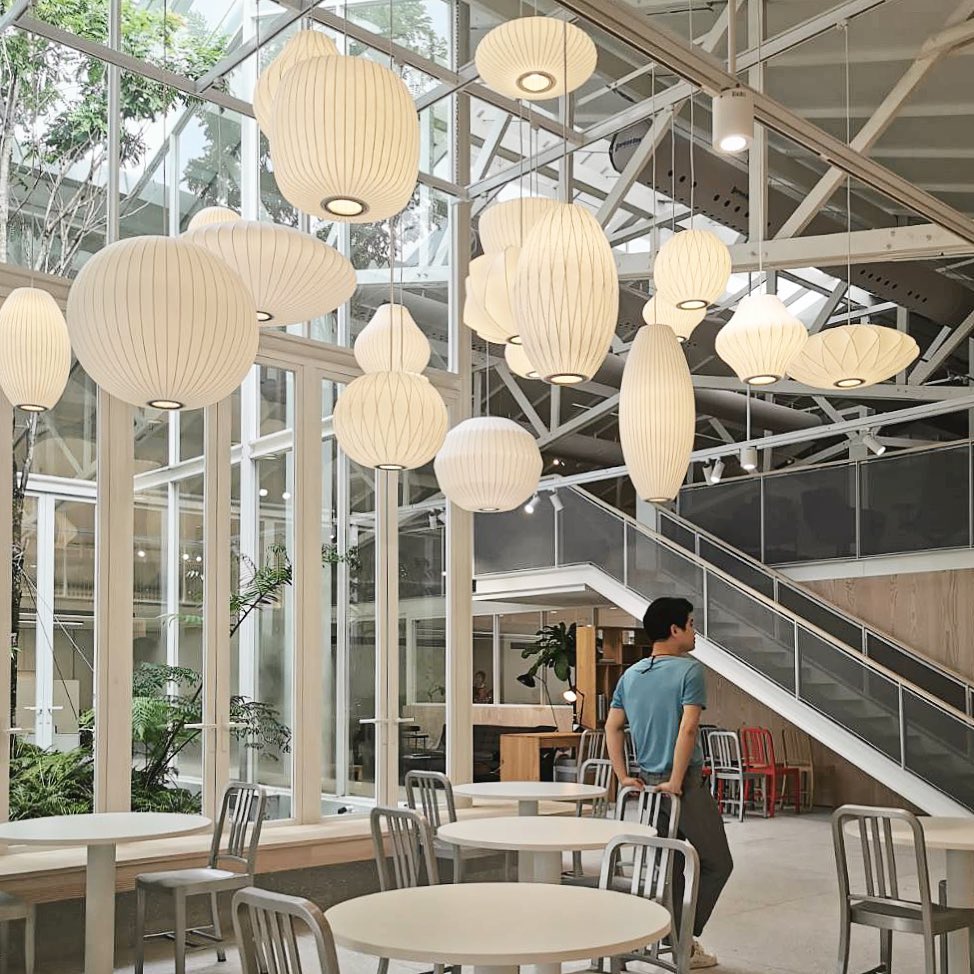 Hanglamp Scandinavisch met Geometrisch Draadframe en Zijden Kap