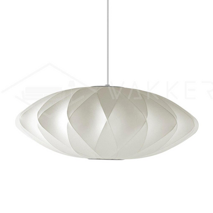 Hanglamp Scandinavisch met Geometrisch Draadframe en Zijden Kap