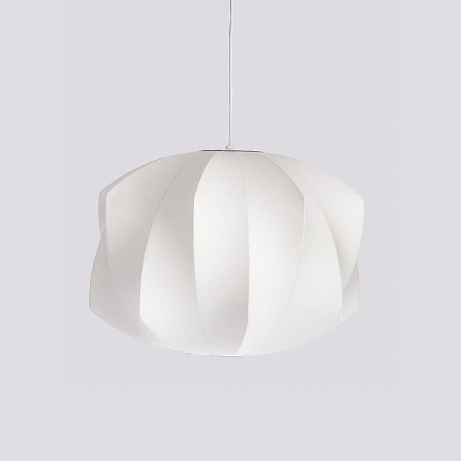 Hanglamp Scandinavisch met Geometrisch Draadframe en Zijden Kap