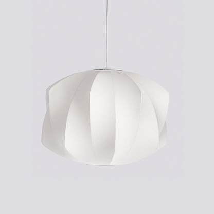 Hanglamp Scandinavisch met Geometrisch Draadframe en Zijden Kap