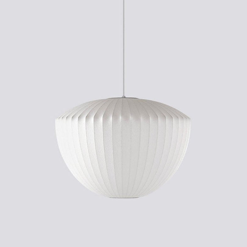Hanglamp Scandinavisch met Geometrisch Draadframe en Zijden Kap ##POS:165##
