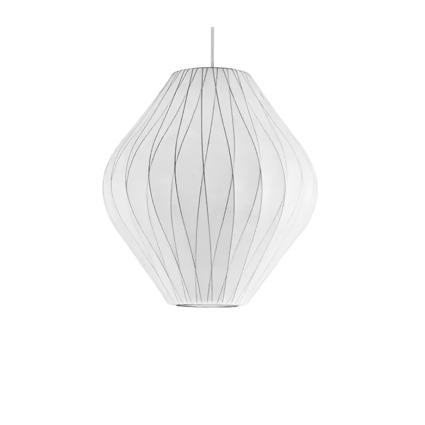 Hanglamp Scandinavisch met Geometrisch Draadframe en Zijden Kap
