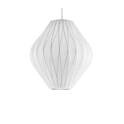 Hanglamp Scandinavisch met Geometrisch Draadframe en Zijden Kap