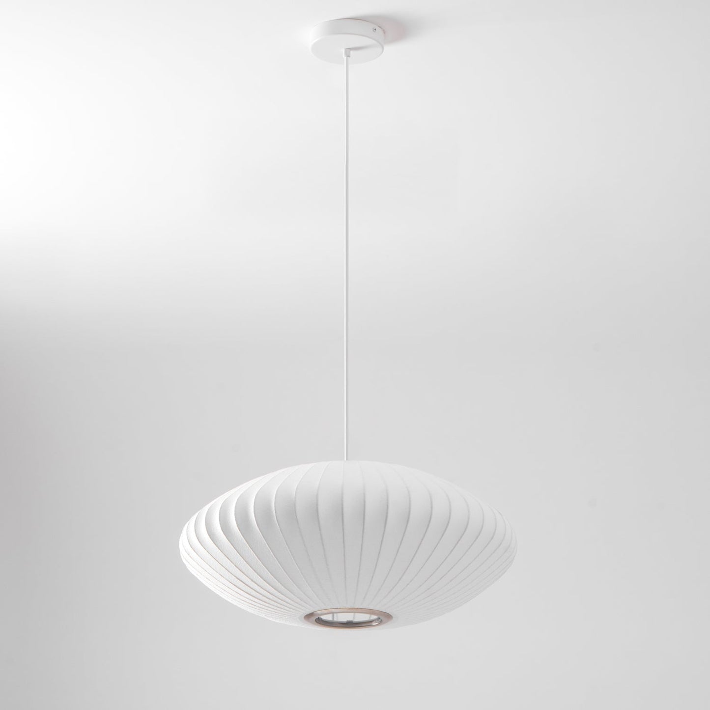 Hanglamp Scandinavisch met Geometrisch Draadframe en Zijden Kap