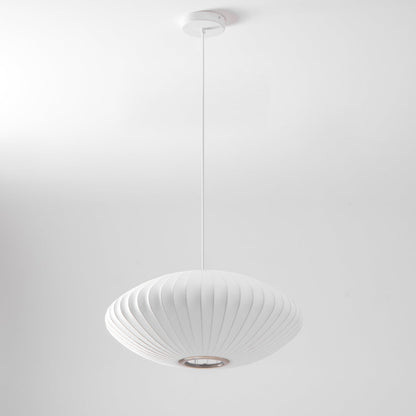 Hanglamp Scandinavisch met Geometrisch Draadframe en Zijden Kap