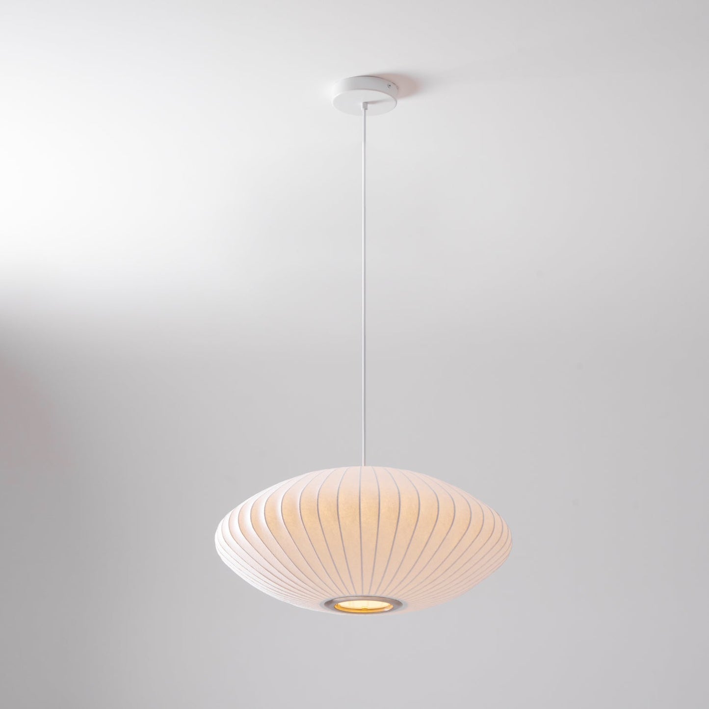 Hanglamp Scandinavisch met Geometrisch Draadframe en Zijden Kap