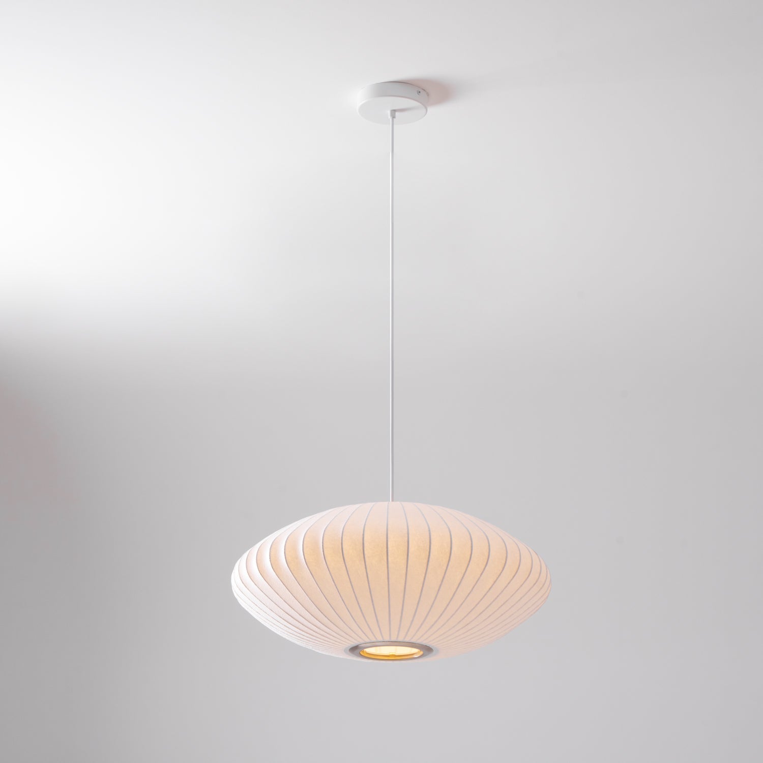 Hanglamp Scandinavisch met Geometrisch Draadframe en Zijden Kap