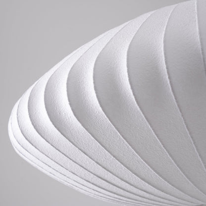 Hanglamp Scandinavisch met Geometrisch Draadframe en Zijden Kap