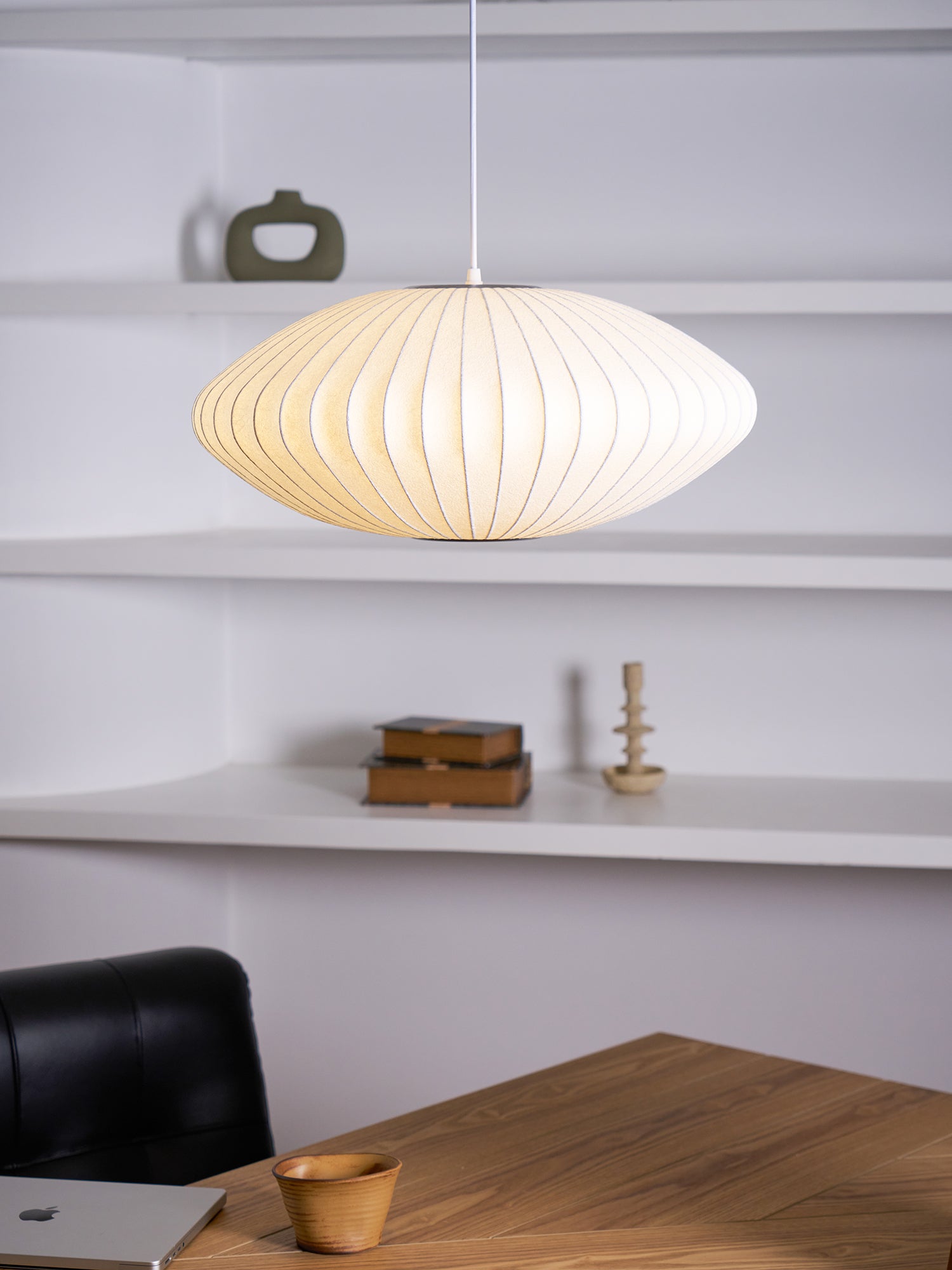Hanglamp Scandinavisch met Geometrisch Draadframe en Zijden Kap