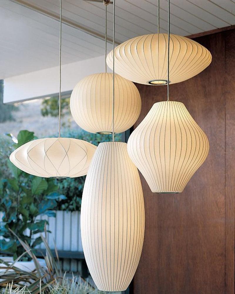 Hanglamp Scandinavisch met Geometrisch Draadframe en Zijden Kap