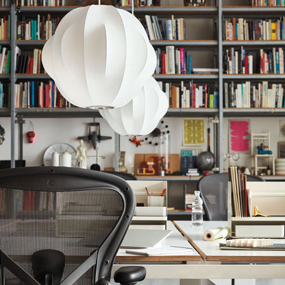 Hanglamp Scandinavisch met Geometrisch Draadframe en Zijden Kap