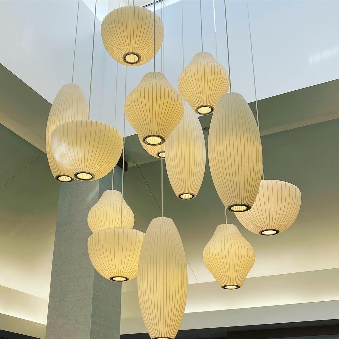 Hanglamp Scandinavisch met Geometrisch Draadframe en Zijden Kap