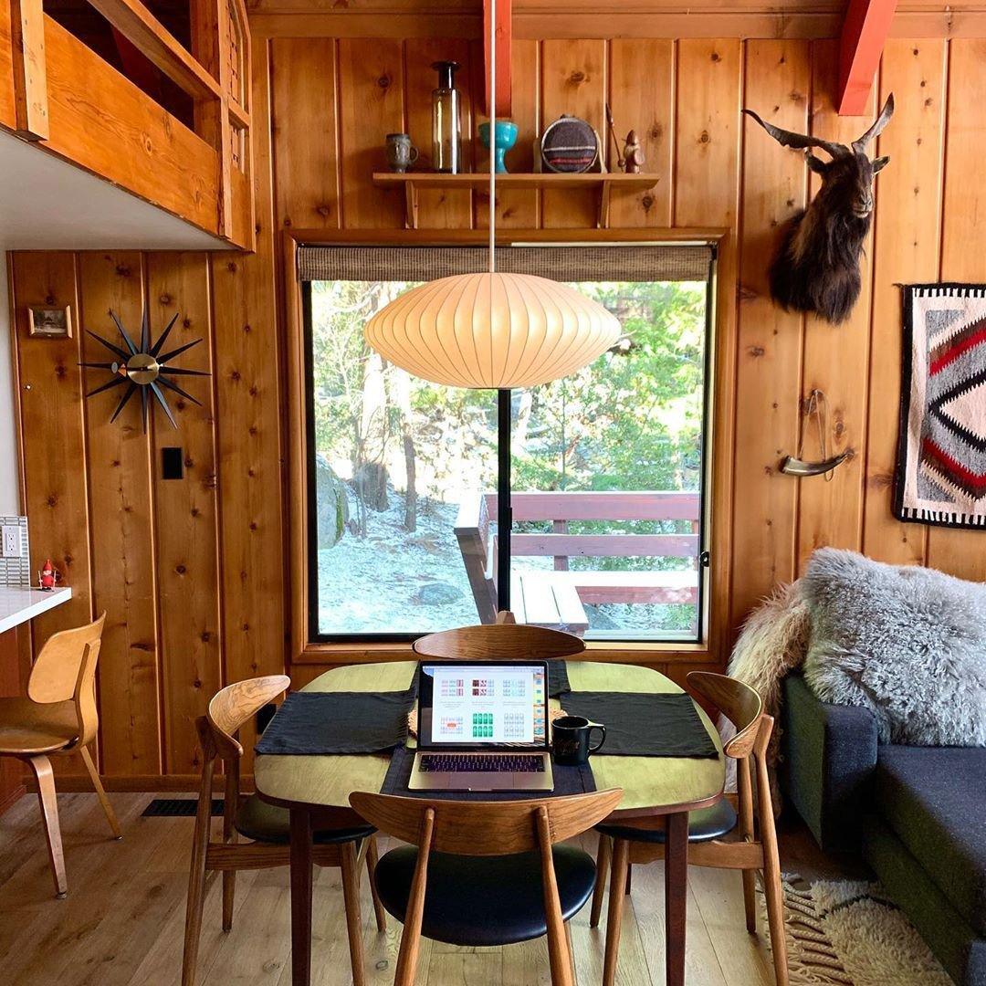 Hanglamp Scandinavisch met Geometrisch Draadframe en Zijden Kap