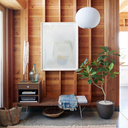 Hanglamp Scandinavisch met Geometrisch Draadframe en Zijden Kap