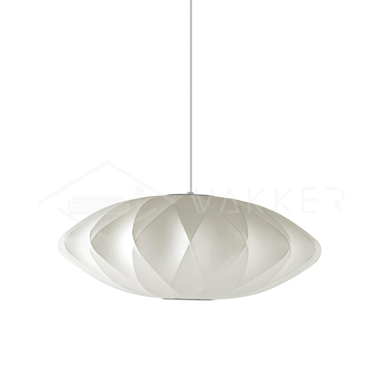 Hanglamp Scandinavisch met Geometrisch Draadframe en Zijden Kap