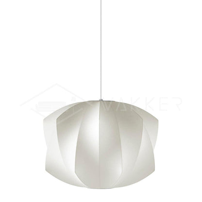 Hanglamp Scandinavisch met Geometrisch Draadframe en Zijden Kap