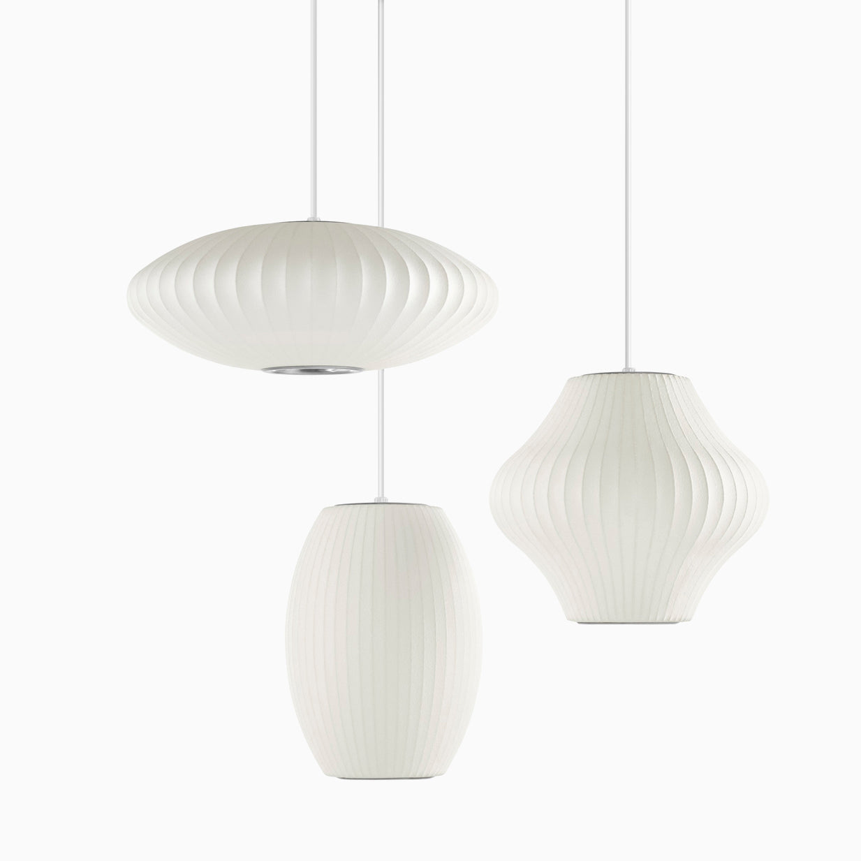Hanglamp Scandinavisch met Geometrisch Draadframe en Zijden Kap