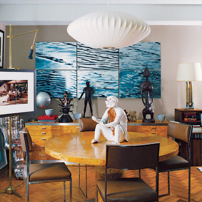 Hanglamp Scandinavisch met Geometrisch Draadframe en Zijden Kap