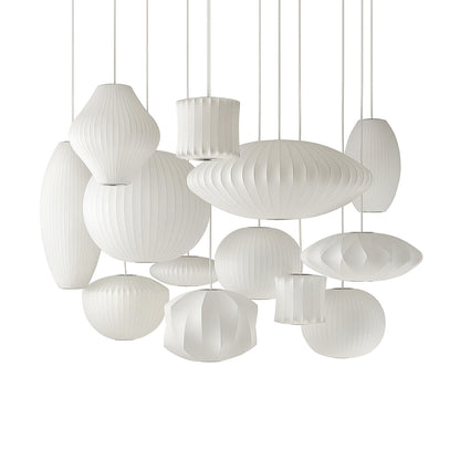 Hanglamp Scandinavisch met Geometrisch Draadframe en Zijden Kap