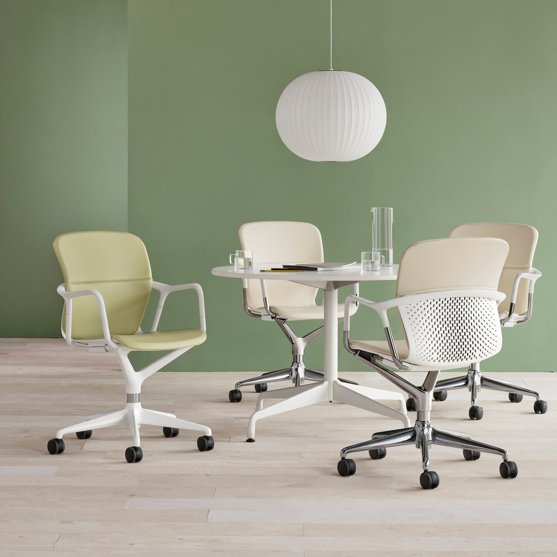 Hanglamp Scandinavisch met Geometrisch Draadframe en Zijden Kap