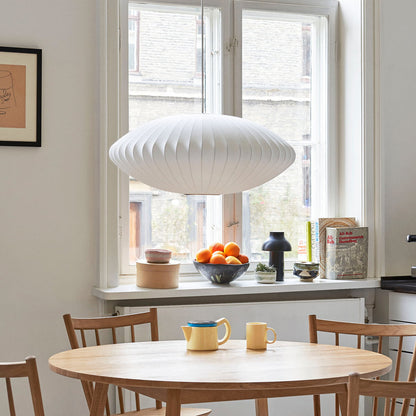 Hanglamp Scandinavisch met Geometrisch Draadframe en Zijden Kap