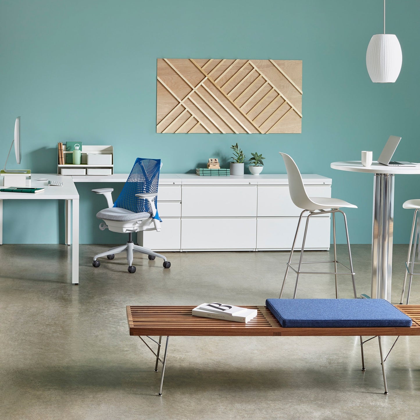 Hanglamp Scandinavisch met Geometrisch Draadframe en Zijden Kap
