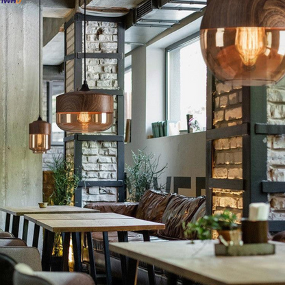 Hanglamp Scandinavisch met Houten Kap en Getint Glas voor Sfeervolle Verlichting