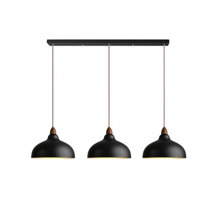 Hanglamp Scandinavisch Minimalistisch met Houten Detail en Ronde Kap