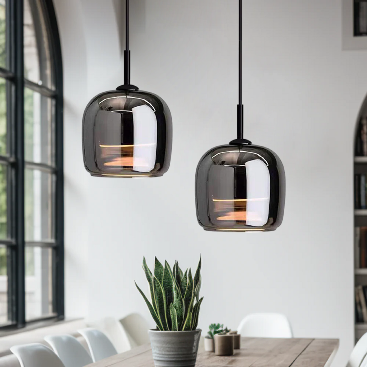 Hanglamp Scandinavisch Modern met Glazen Kap en Verstelbare Hoogte