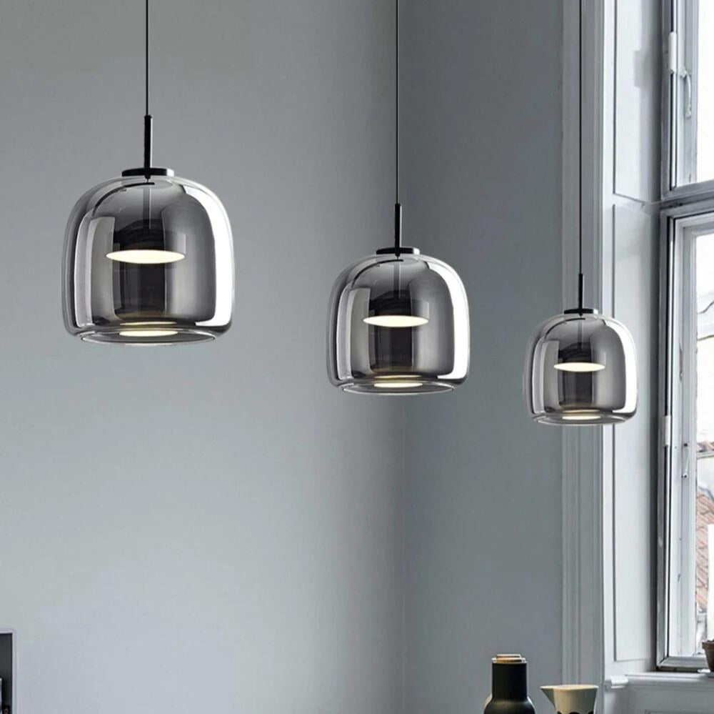 Hanglamp Scandinavisch Modern met Glazen Kap en Verstelbare Hoogte